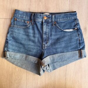 J.Crew Re-Imagined High Rise Denim Shorts Medium Wash Cuffed Blue Size 27